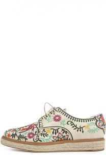 Текстильные ботинки с вышивкой Sergio Rossi