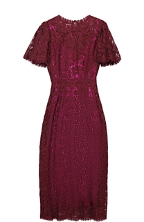 Кружевное приталенное платье с коротким рукавом Dolce &amp; Gabbana