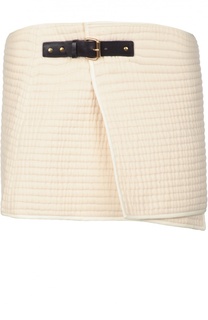 Хлопковая мини-юбка c кожаным ремешком Isabel Marant