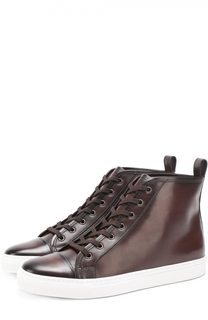 Высокие кожаные кеды на шнуровке Ralph Lauren