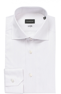 Хлопковая сорочка с воротником акула Ermenegildo Zegna