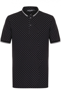 Хлопковое поло с узором Polka Dot Dolce &amp; Gabbana