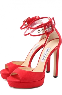 Замшевые босоножки Mayner 130 с ремешком на щиколотке Jimmy Choo