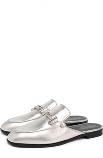 Сабо из металлизированной кожи с пряжкой Tod’s Tods