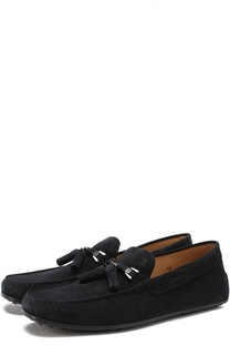 Замшевые мокасины с перемычкой и кисточками Tod’s Tods