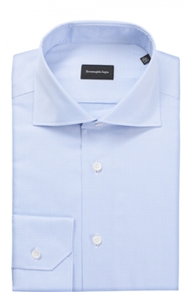 Хлопковая сорочка с воротником акула Ermenegildo Zegna