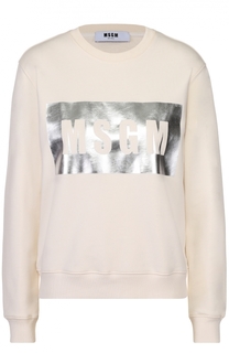 Хлопковый свитшот с логотипом бренда MSGM