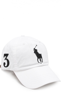 Хлопковая бейсболка с вышивкой Polo Ralph Lauren