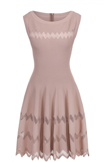 Приталенное мини-платье с юбкой в складку Alaia