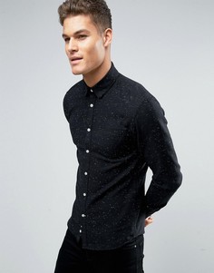Рубашка классического кроя в крапинку с длинными рукавами Celio - Черный