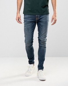 Nudie Pipe Led Super Skinny Jeans Iron Blue - Синий
