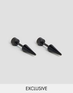 Черные серьги-гвоздики Reclaimed Vintage - Черный