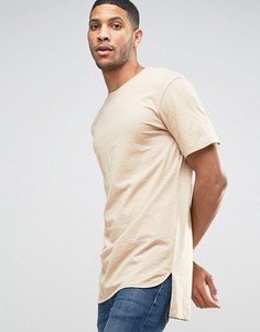 Футболка с декоративным швом Jack &amp; Jones Core - Бежевый