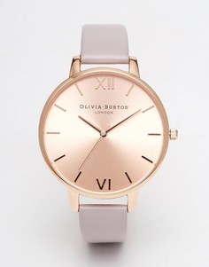 Часы с крупным циферблатом и кожаным ремешком Olivia Burton - Серый