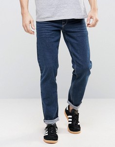 Темно-синие стретчевые джинсы слим из селвидж-денима ASOS - Синий