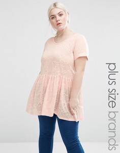 Блузка с выжженным эффектом Lovedrobe Plus - Розовый