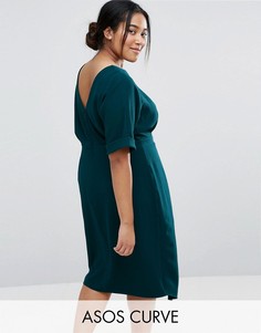 Строгое платье миди ASOS CURVE - Синий