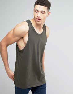 Длинная майка с углубленной проймой Brave Soul - Зеленый