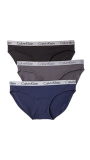 Комплект из трех пар хлопковых трусиков-бикини Radiant Calvin Klein