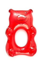 Большой резиновый надувной матрас в форме медведя красного цвета Gift Boutique
