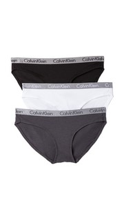 Комплект из трех пар хлопковых трусиков-бикини Radiant Calvin Klein