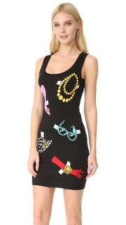 Платье без рукавов с принтом Moschino