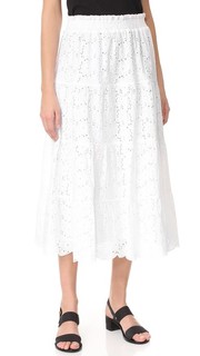 Присборенная юбка с вышивкой Tory Burch