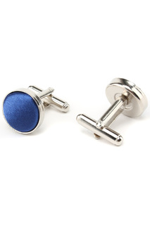 Запонки классика синяя ткань Churchill accessories