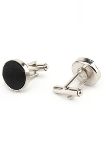 Запонки классика черная ткань Churchill accessories