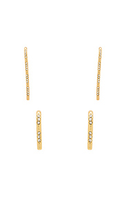 Scattered pave hook earrings - Luv AJ