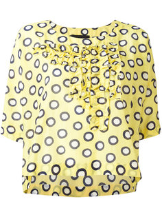 блузка с рюшами и рисунком Boutique Moschino