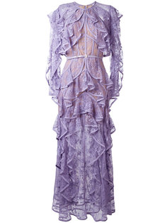 кружевное платье с оборками Elie Saab