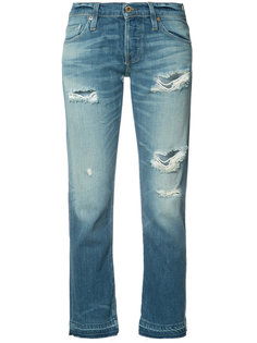 укороченные джинсы с рваными деталями NSF