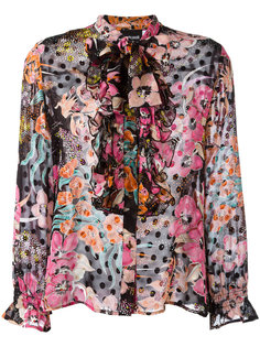 рубашка с узором и оборками Just Cavalli