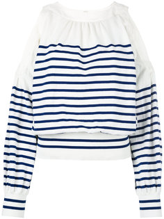 striped cold shoulder jumper Sacai