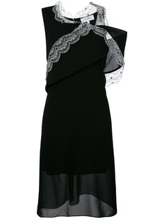 асимметричное платье с кружевной отделкой Carven