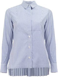 pinstriped pleated shirt Sacai