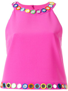 mirror embroidered top Moschino