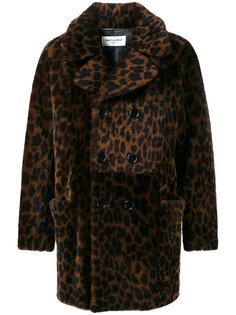 леопардовое пальто из овчины Saint Laurent