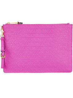 logo embossed clutch Moschino