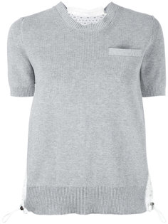 dot lace knitted top Sacai