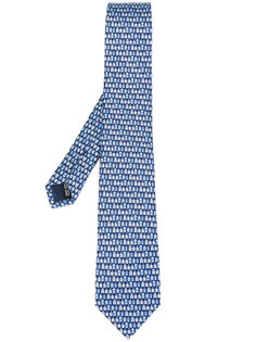 галстук с принтом домов Salvatore Ferragamo