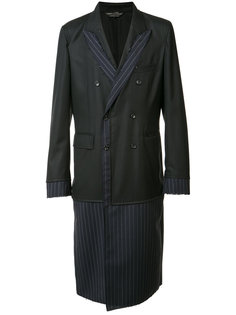 pinstriped layered coat Comme Des Garçons Homme Plus