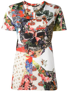 floral skull T-shirt Alexander McQueen