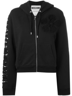 lace insert hoodie Moschino