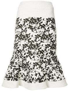 floral jacquard trumpet skirt Carolina Herrera