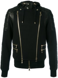 biker zip-up hoodie Balmain
