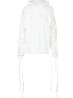 lace-sleeve hoodie  Juun.J