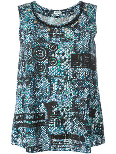 snakeskin slogan print tank top Kenzo