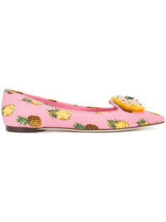 балетки с рисунком в виде ананасов Dolce &amp; Gabbana